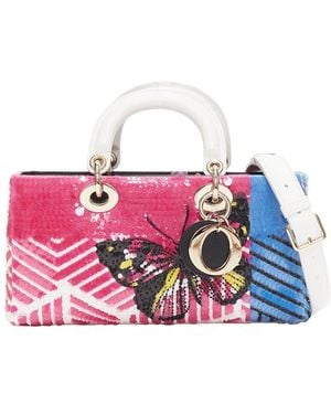 Dior Lady D-joy Butterfly Sequins Crossbody Bag (authentic Pre-loved) - Red