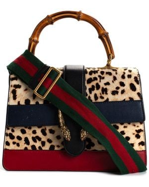 Gucci Leopard Print Web Dionysus Handbag (Authentic Pre-Loved) - Black