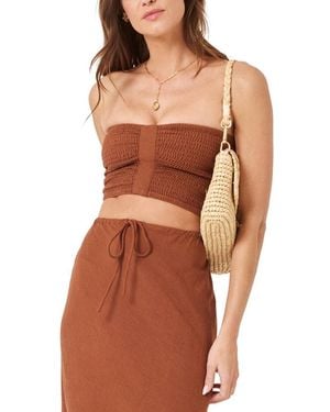 LSPACE Space Summer Feels Linen-Blend Tube Top - Orange