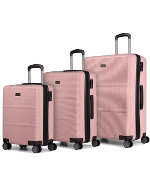 Bugatti Brussels Expandable 3pc Luggage Set - Pink