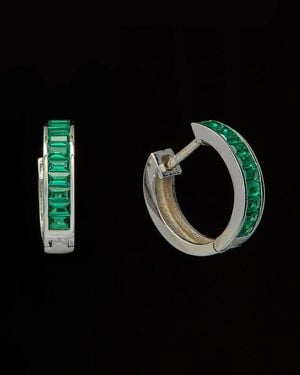 Italian Gold Over Silver 18K 0.60 Ct. Tw. Topaz Earrings - Black