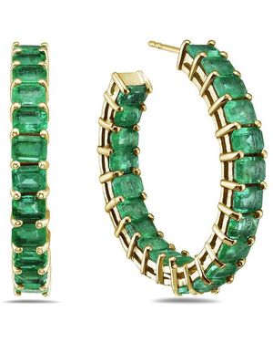 Forever Creations USA Inc. Forever Creations 14k 7.00 Ct. Tw. Emerald In-out Hoops - Green