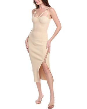 Nicholas Jules Rib Knit Cage Dress - White