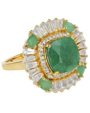 TIRAMISU Gold Over Silver 6.38 Ct. Tw. Gemstone Ring - Green