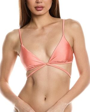 Jonathan Simkhai Harlen Tie-Front Bikini Top - Pink