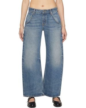 EB DENIM Enzo Cropped Mid Rise Barrel Jean - Blue