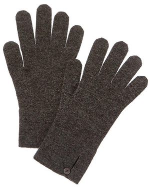 Brodie Cashmere Button Cuff Cashmere Gloves - Grey