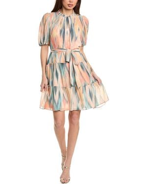 Julia Jordan Crushed Chiffon Shift Dress - White