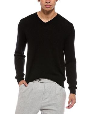 Bruno Magli Merino Wool-blend V-neck Jumper - Black