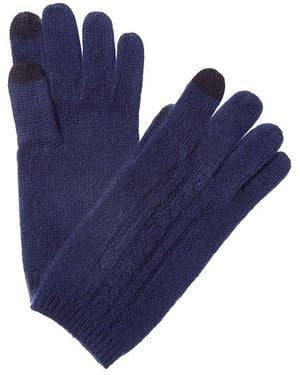 Phenix Placed Cable Touch Tech Cashmere Gloves - Blue