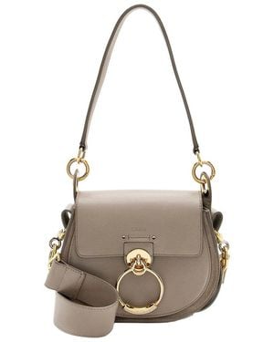 Chloé Gray Calfskin Tess Small Shoulder Bag (authentic Pre-loved)