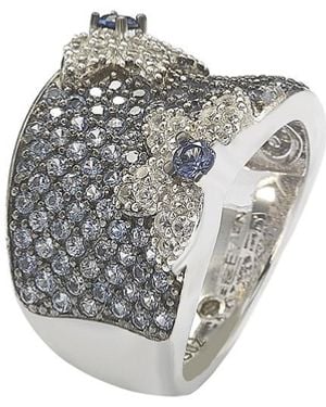 Suzy Levian Silver 1.62 Ct. Tw. Sapphire Ring - Grey