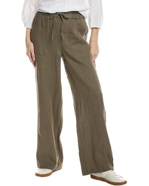 Michael Stars Jules High-Rise Wide Leg Linen Pant - Green