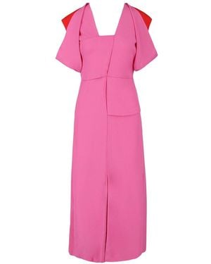Bottega Veneta Jersey Draped Midi Dress - Pink