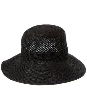Bruno Magli Packable Floppy Crochet Hat - Black