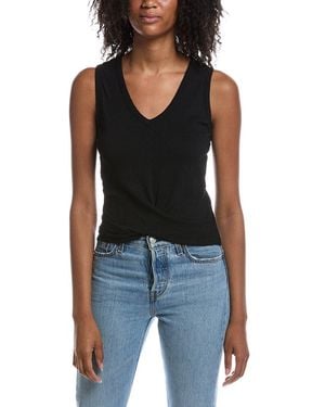 Michael Stars Maggie Wrap Crop Tank Top - Black
