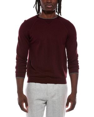 Autumn Cashmere Coverstitch Raglan Jumper - Red