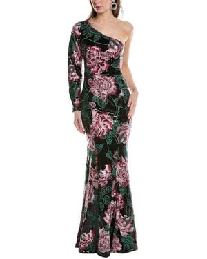Marchesa One-Shoulder Gown - Black
