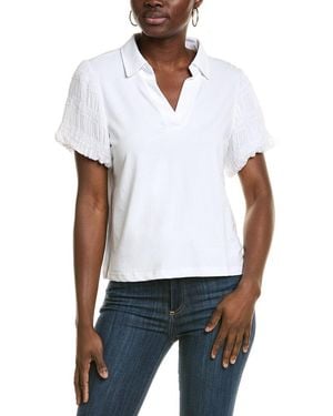 Nanette Lepore Gathered Puff Sleeve Blouse - White