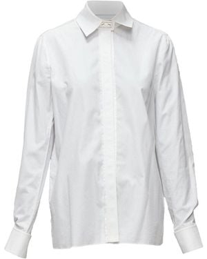Givenchy Riccardo Tisci Silver Metal Button Collar Cotton Shirt, Size Eu, 40 (authentic Pre-loved) - White