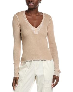 Autumn Cashmere Cotton By Inked V-Neck Sweater - Natural
