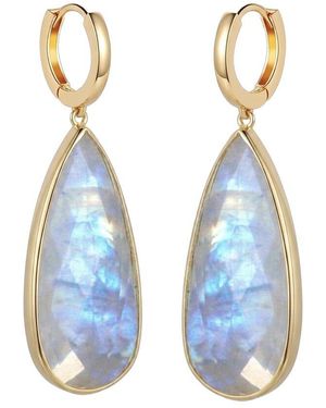 Liv Oliver 18K Plated 75.00 Ct. Tw. Moonstone Earrings - Blue