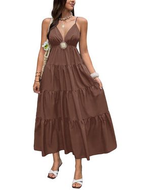Luna Tuccini Midi Dress - Brown