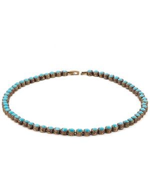 Ebru Jewelry Plated Tennis Necklace - White
