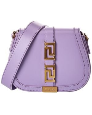 Versace Greca Goddess Small Leather Shoulder Bag - Purple