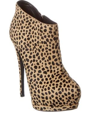 Giuseppe Zanotti Eva 105 Haircalf Bootie - Natural