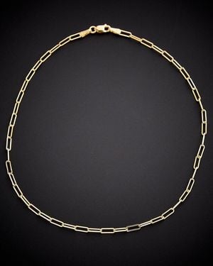 Italian Gold 14k Paperclip Chain Bracelet - Black