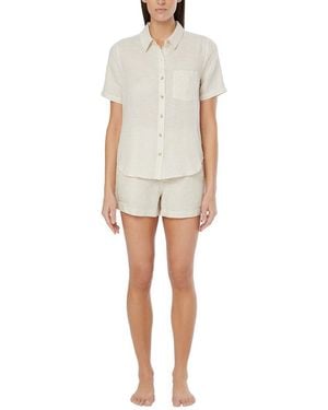 Onia Air Linen-blend Short Sleeve Shirt - Natural