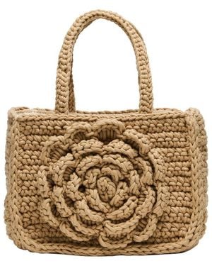 Steve Madden Small Crochet Rose Bag - Metallic