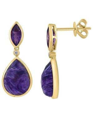 Effy Fine Jewelry 14K 5.14 Ct. Tw. Diamond & Gemstone Earrings - Blue