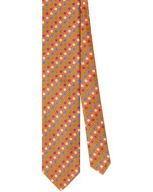 Robert Talbott Silk Geo Circle Jacquard Necktie - Orange