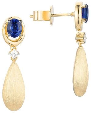Gregg Ruth 18K 1.03 Ct. Tw. Diamond & Sapphire Dangle Earring - White
