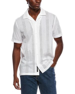 KARL LAGERFELD Camp Collar Shirt - White