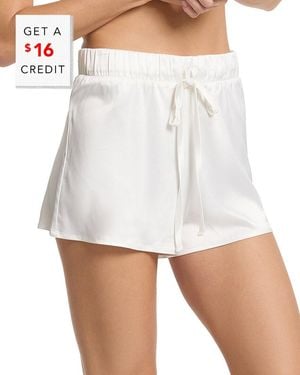 Hanky Panky Satin Sleep Dr Short With $16 Credit - White