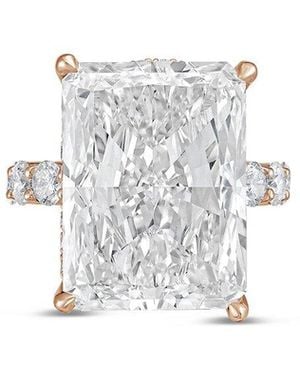 Diana M. Jewels Diana M. 18K Rose 14.50 Ct. Tw. Lab-Grown Diamond Pave Ring - White