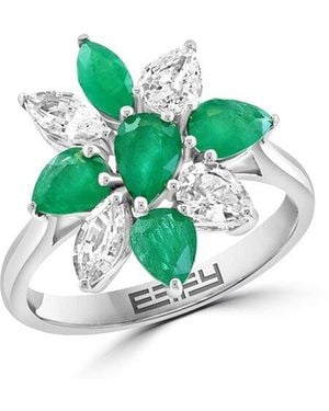 Effy Fine Jewelry 14K 2.33 Ct. Tw. Emerald, Sapphire Ring - Green