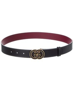 Gucci Interlocking G Buckle Leather Belt - Red