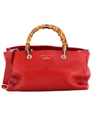 Gucci Bamboo Shopper Tote Medium (authentic Pre-loved) - Red