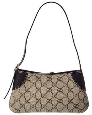 Gucci GG Emblem Small Coated Fabric & Leather Hobo Bag - Metallic