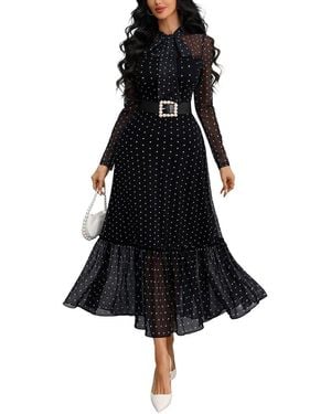 AMINA GLAM Midi Dress - Black