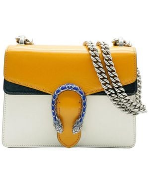 Gucci Black, White, Yellow Leather Mini Dionysus (authentic Pre-loved)