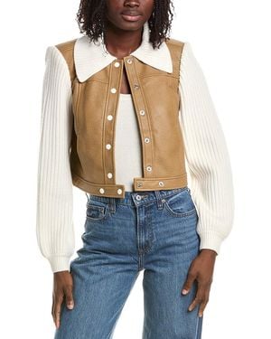 Cinq À Sept Ciara Wool-Trim Jacket - Blue