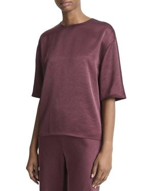 Vince Fluid Satin Blouse - Purple