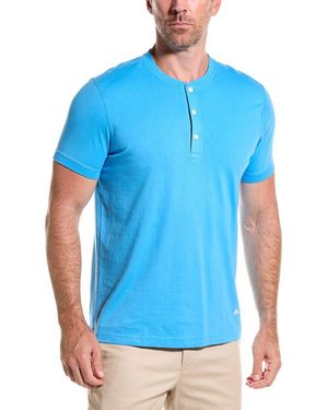 Brooks Brothers Short Sleeve Cotton Jersey Henley Logo T-shirt - Blue