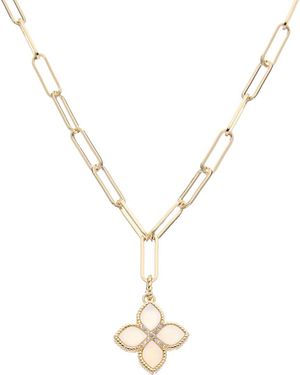 Juvell 18k Plated Pearl Cz Link Necklace - Metallic