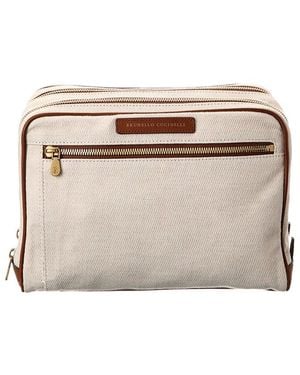 Brunello Cucinelli Canvas & Leather Pouch - Natural